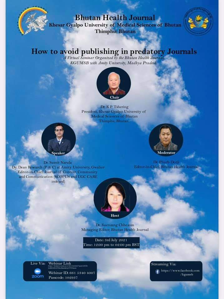 Webinar on How to avoid publishing in predatory Journals and How to write a Scientific Paper and get it Published