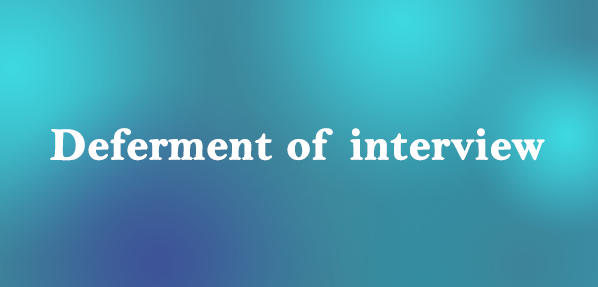 Deferment of interview for the post of Lecturer/Sr. Lecturer – Simulation Lab