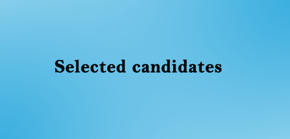 Selected Applicant for the Post of Core Faculty