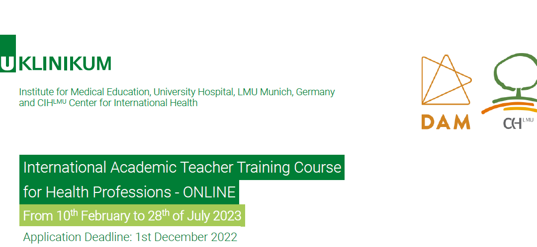 International Academic Teacher Training Course for Health Professions – ONLINE