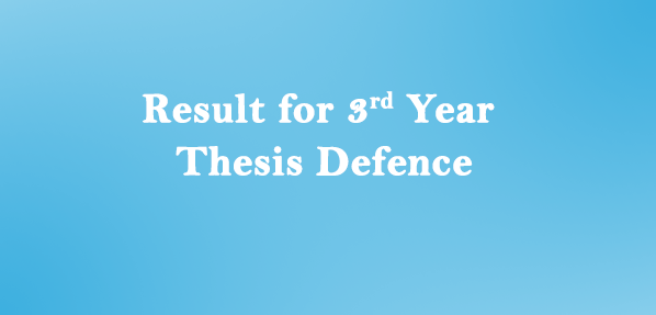 Result for 3rd Year MD Thesis Defence