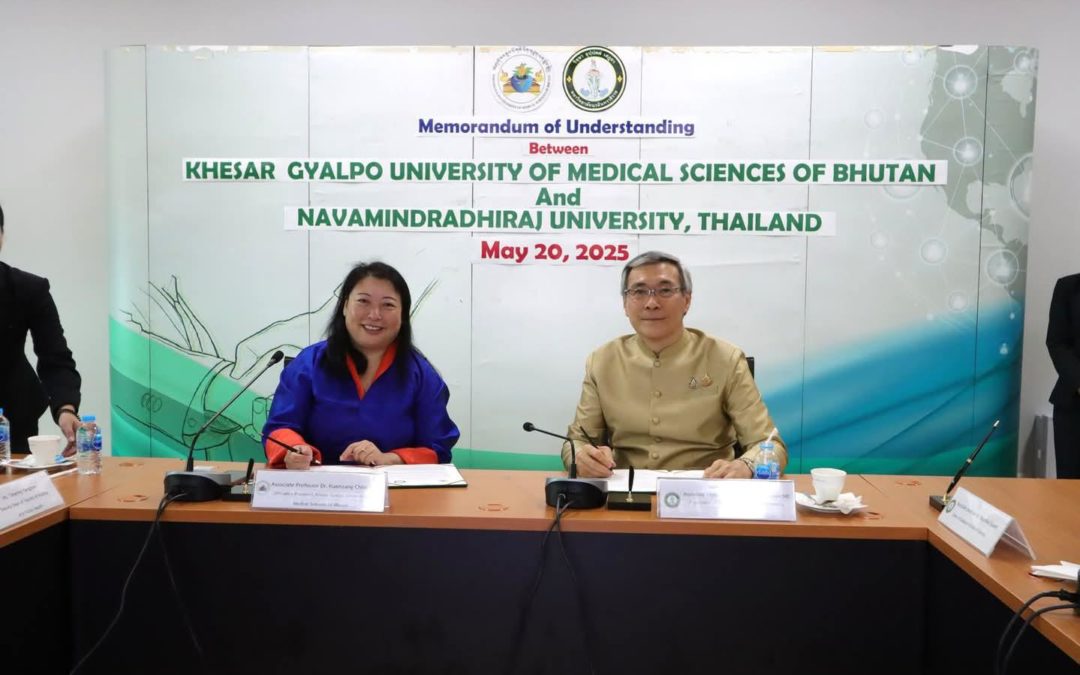 Signing of Memorandum of Understanding between Kuakarun Faculty of Nursing, Navamindradhiraj University, Thailand and Khesar Gyalpo University of Medical Sciences of Bhutan