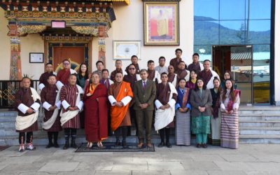 Salang-Tendrel (ground breaking ceremony) for the construction of Girls Hostel for Faculty of Traditional Medicine, Kawajangsa